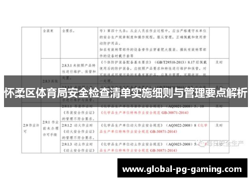 怀柔区体育局安全检查清单实施细则与管理要点解析 怀柔区体育局安全检查清单实施细则与管理要点解析